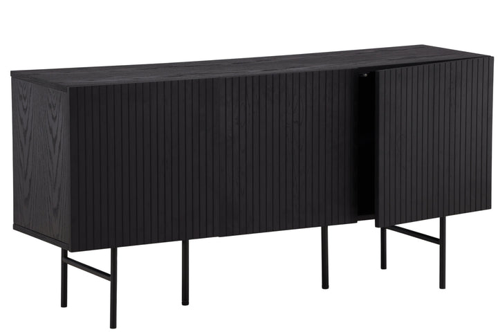 Vind Björkön Low Cabinet Storage - Black / Oak/faneer