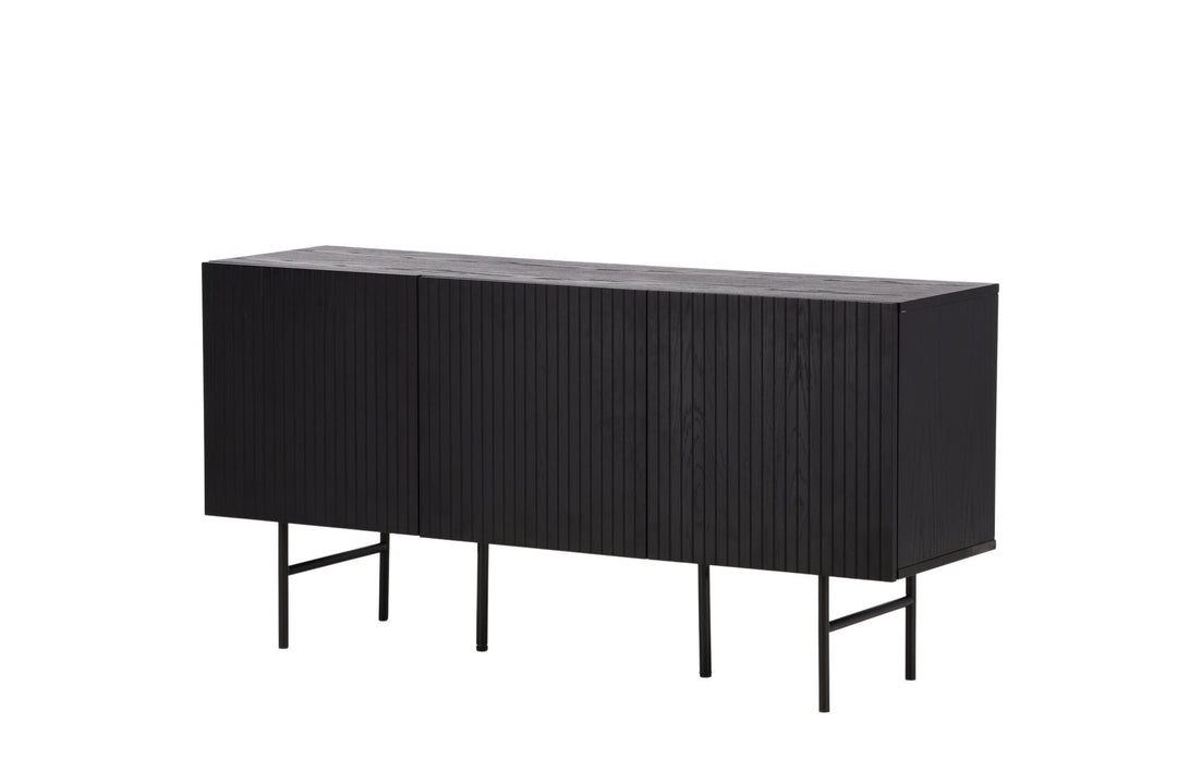 Vind Björkön Low Cabinet Storage - Black / Oak/faneer