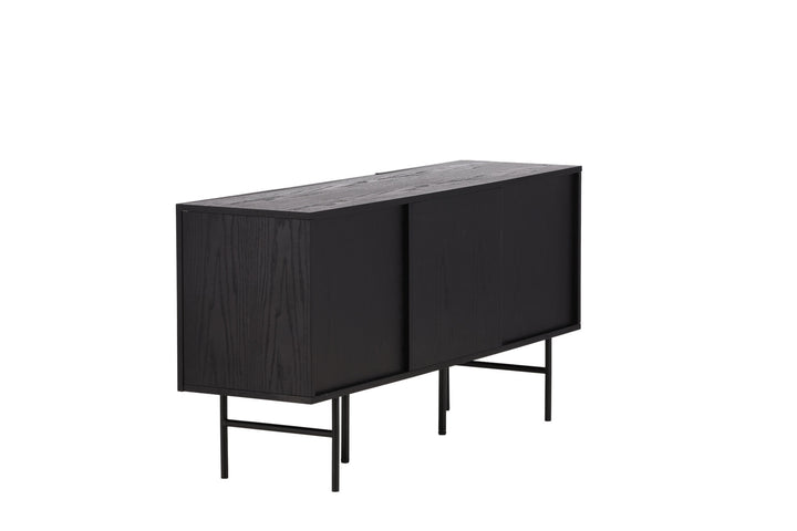 Vind Björkön Low Cabinet Storage - Black / Oak/faneer