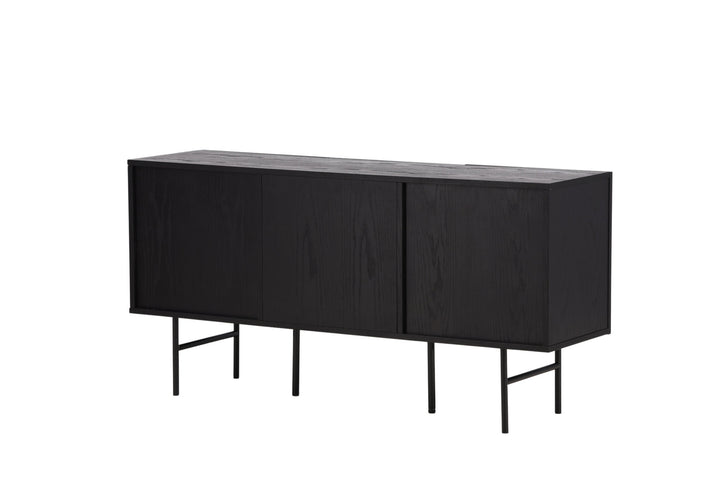Vind Björkön Low Cabinet Storage - Black / Oak/faneer