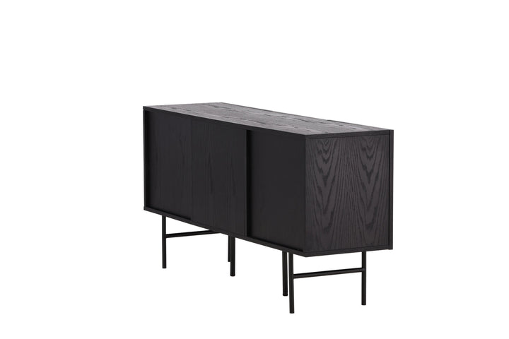 Vind Björkön Low Cabinet Storage - Black / Oak/faneer