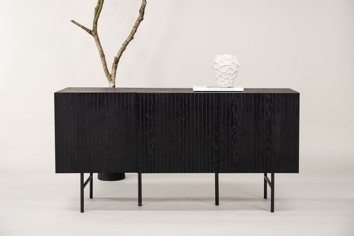 Vind Björkön Low Cabinet Storage - Black / Oak/faneer