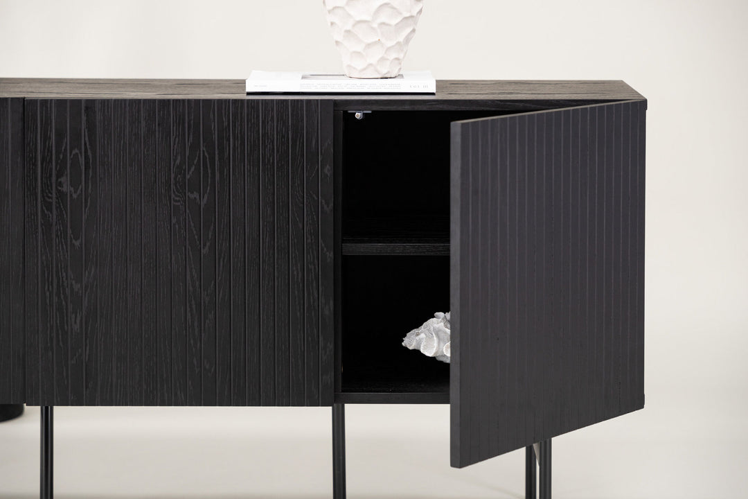 Vind Björkön Low Cabinet Storage - Black / Oak/faneer