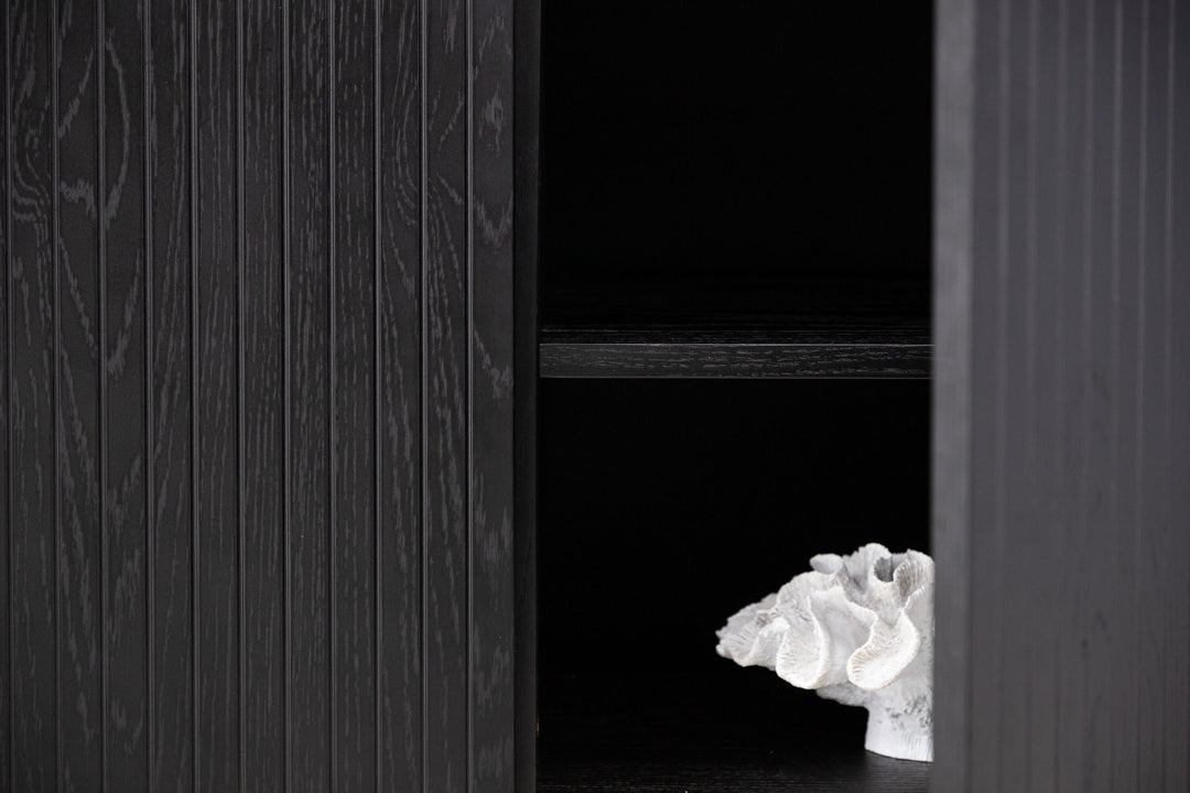 Vind Björkön Low Cabinet Storage - Black / Oak/faneer