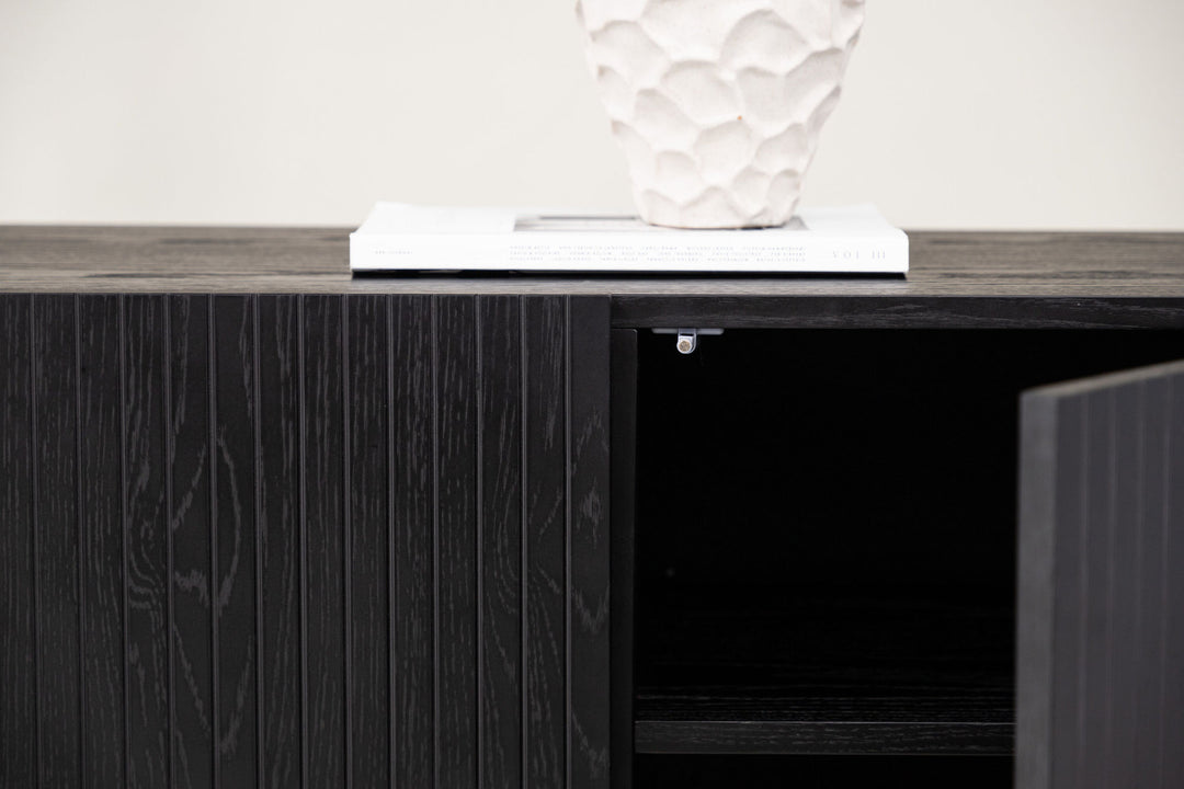 Vind Björkön Low Cabinet Storage - Black / Oak/faneer