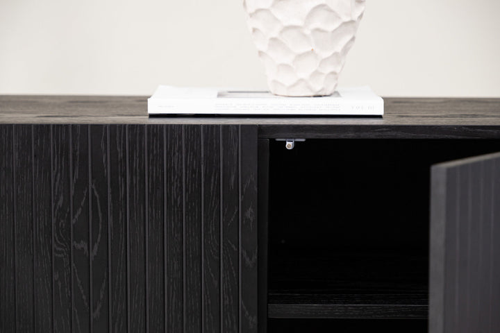 Vind Björkön Low Cabinet Storage - Black / Oak/faneer