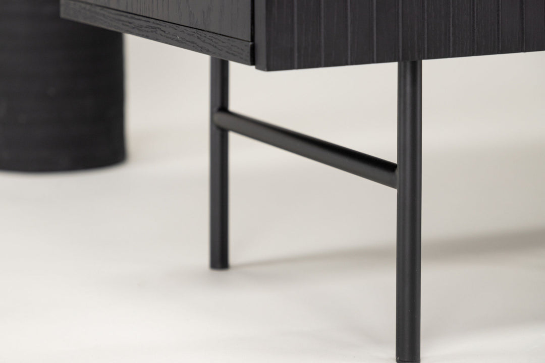 Vind Björkön Low Cabinet Storage - Black / Oak/faneer