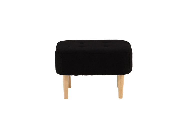 Venture Home Salina Ottoman/Pouf - Oaklook / Black Fleece