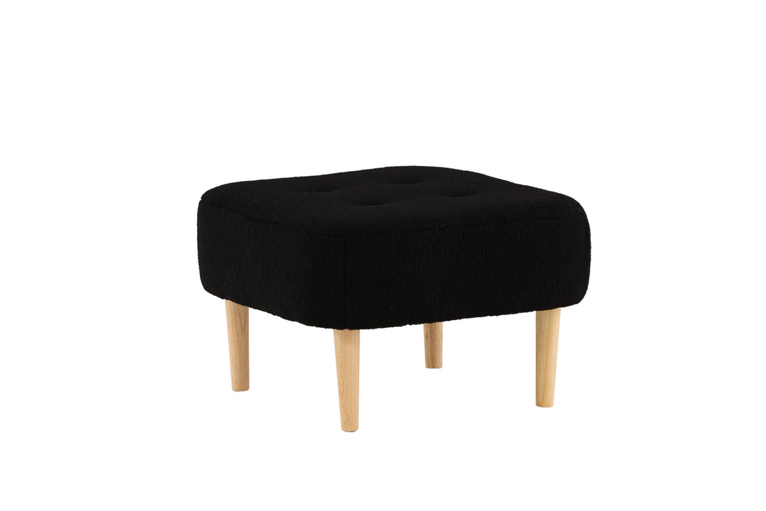 Venture Home Salina Ottoman/Pouf - Oaklook / Black Fleece