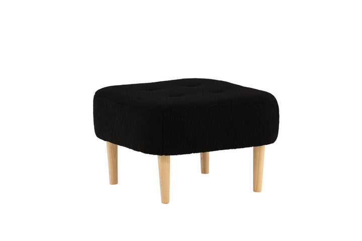 Venture Home Salina Ottoman/Pouf - Oaklook / Black Fleece