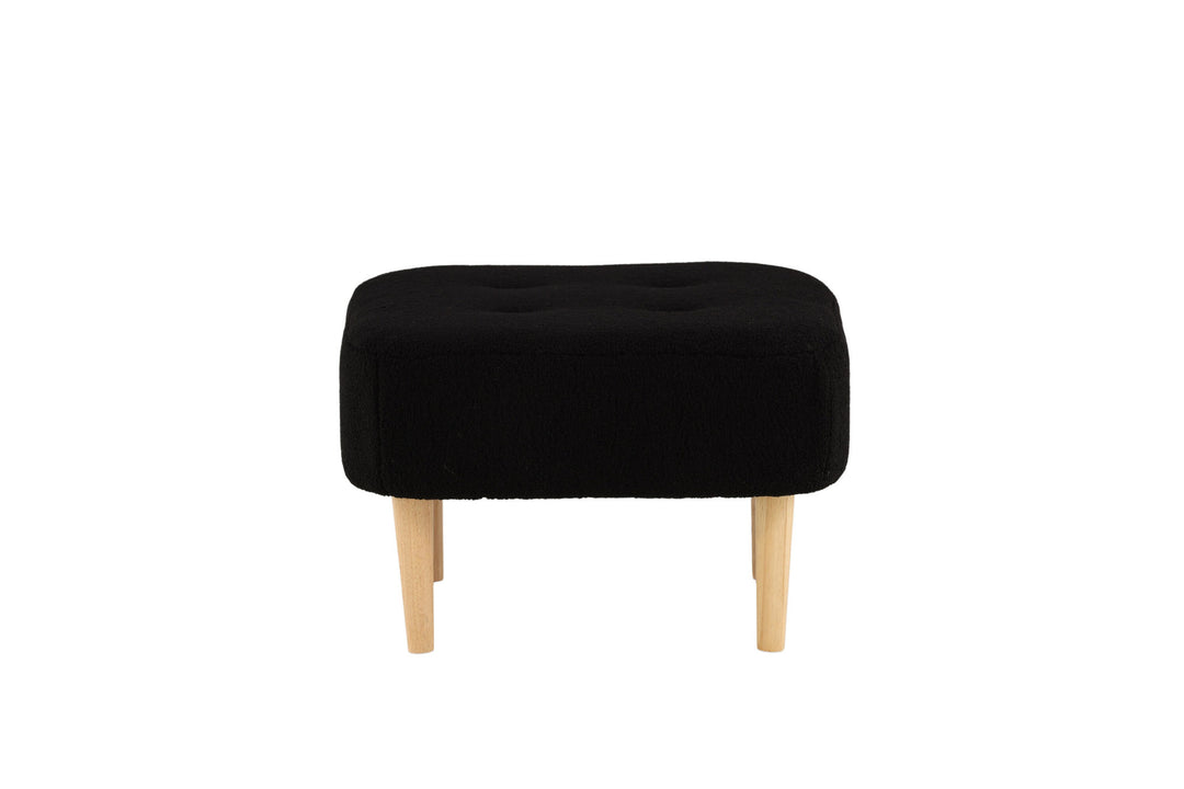 Venture Home Salina Ottoman/Pouf - Oaklook / Black Fleece