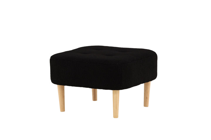 Venture Home Salina Ottoman/Pouf - Oaklook / Black Fleece