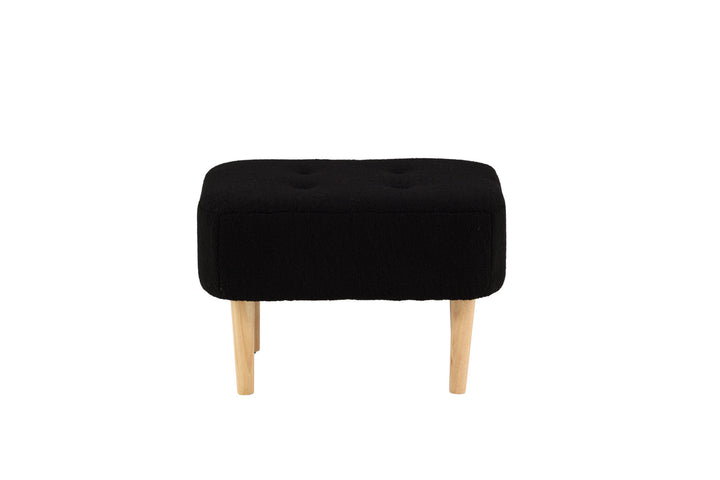 Venture Home Salina Ottoman/Pouf - Oaklook / Black Fleece