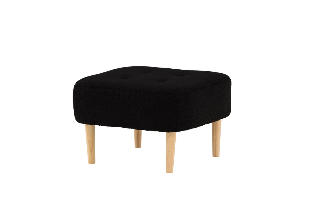 Venture Home Salina Ottoman/Pouf - Oaklook / Black Fleece