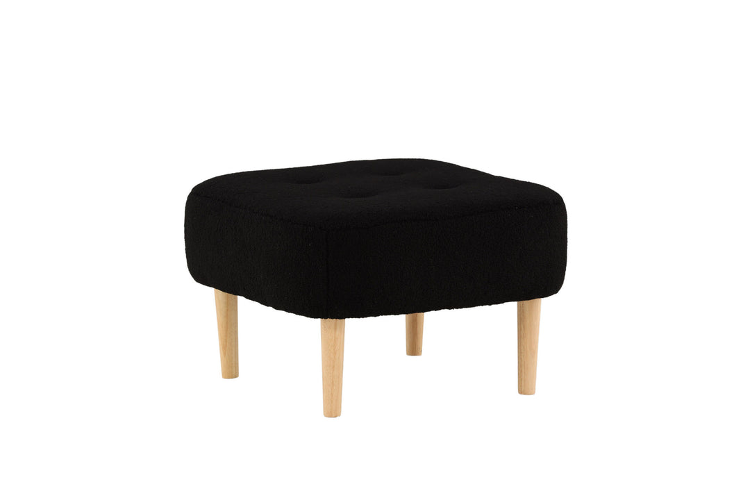 Venture Home Salina Ottoman/Pouf - Oaklook / Black Fleece