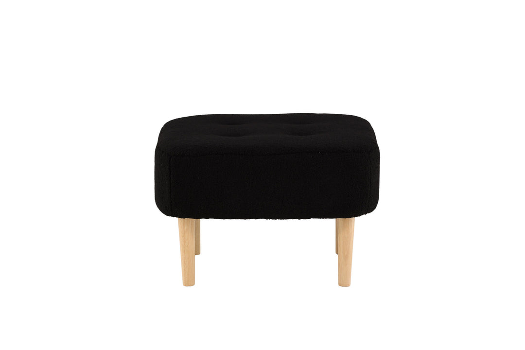 Venture Home Salina Ottoman/Pouf - Oaklook / Black Fleece