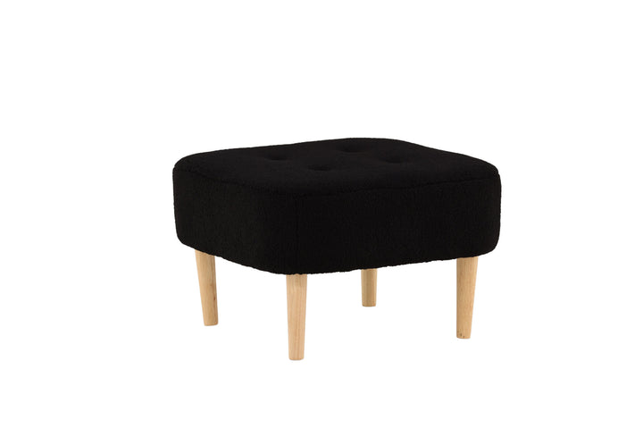 Venture Home Salina Ottoman/Pouf - Oaklook / Black Fleece