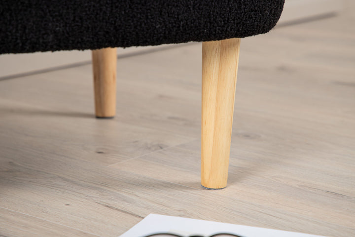 Venture Home Salina Ottoman/Pouf - Oaklook / Black Fleece
