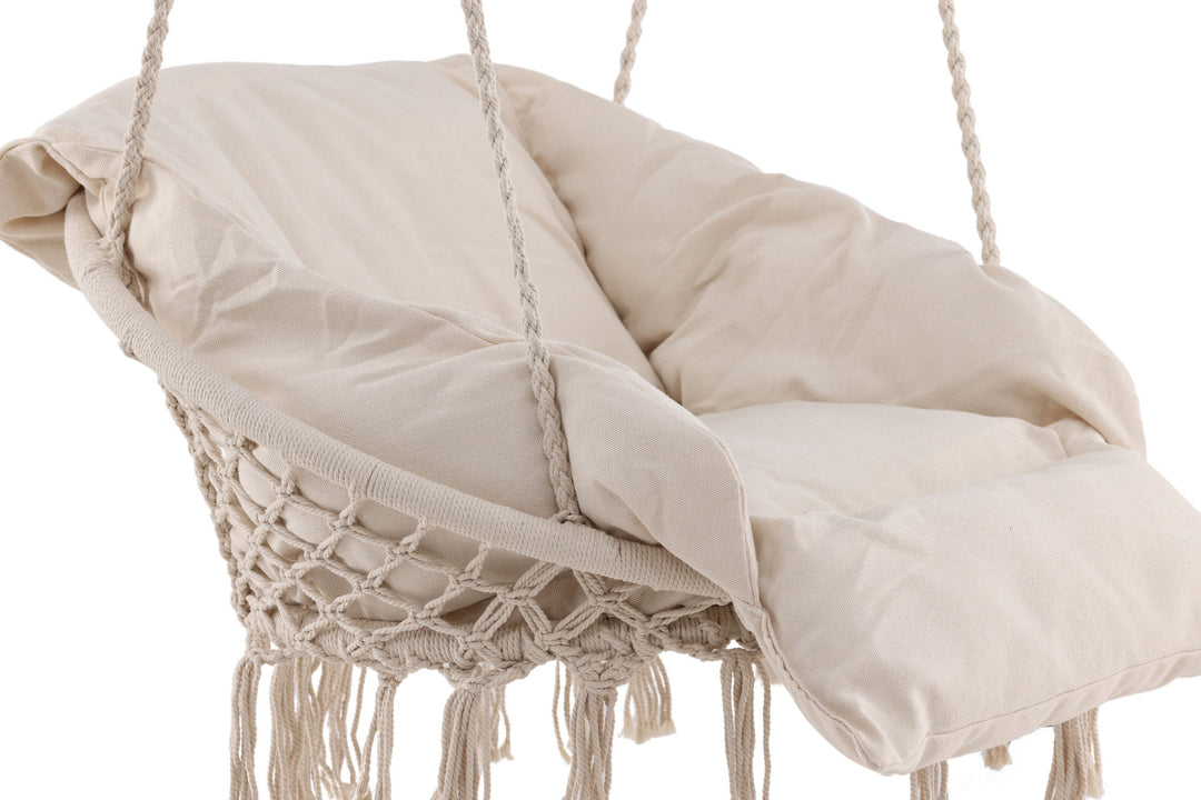 Venture Home Hamtic Swing Steel/Fabric - White / w pillows