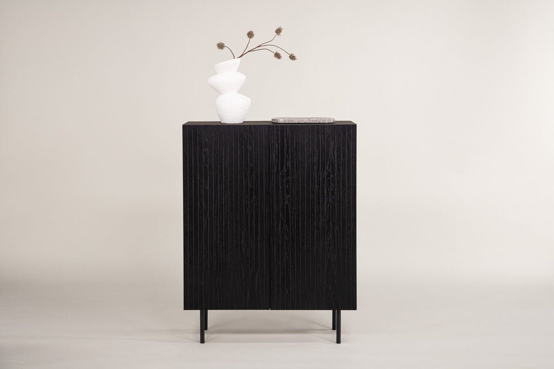 Vind Björkön High Cabinet Storage - Black / Oak/faneer