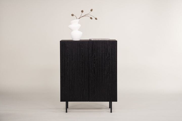Vind Björkön High Cabinet Storage - Black / Oak/faneer