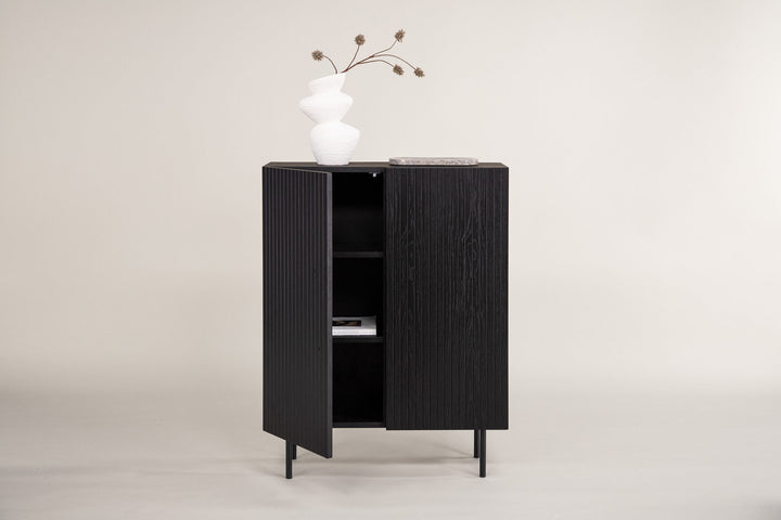 Vind Björkön High Cabinet Storage - Black / Oak/faneer