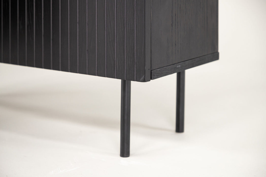Vind Björkön High Cabinet Storage - Black / Oak/faneer
