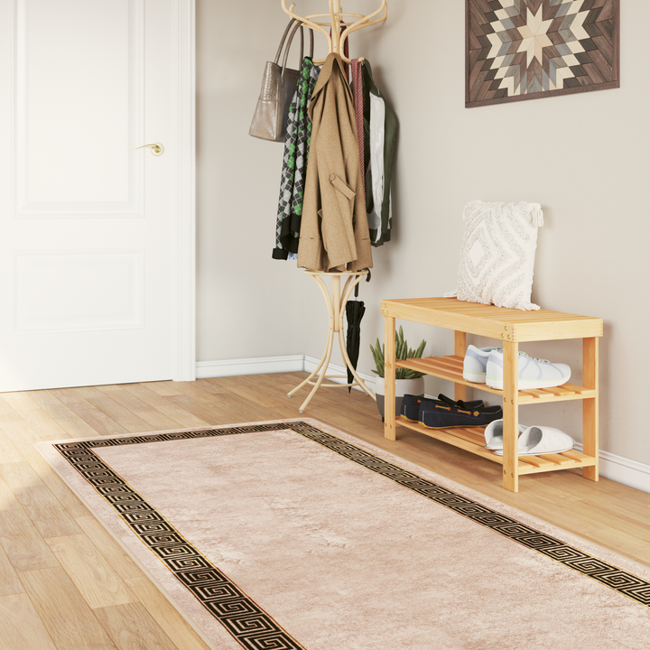 Tæppe Runner MARSA Sort 80 x 350 cm Polyester og PVC