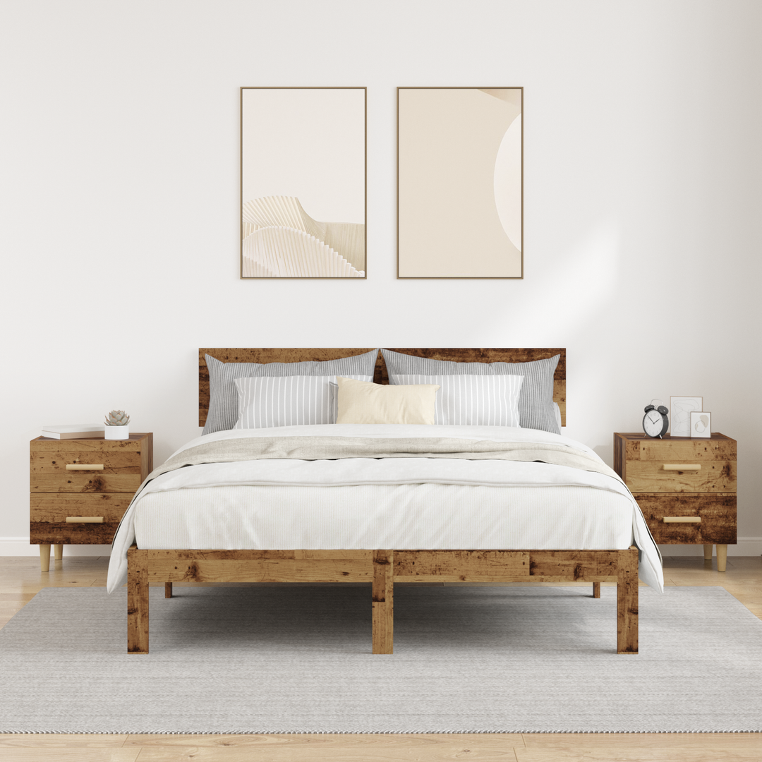 Sengeskab 2 pcs Gammelt træ 40 x 35 x 47,5 cm Konstrueret træ