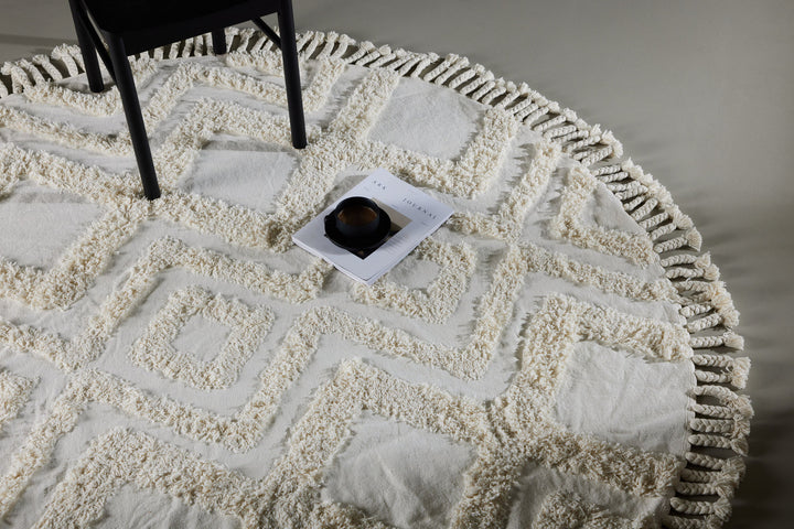 Venture Home Hilma Cotton - 200*200- -Round-White