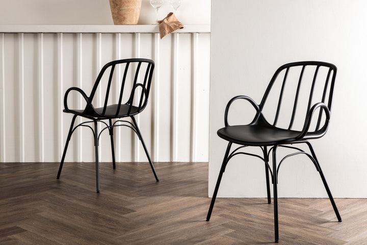 Venture Home Dyrön Dining Chair 2-pack - Black Polypropylene