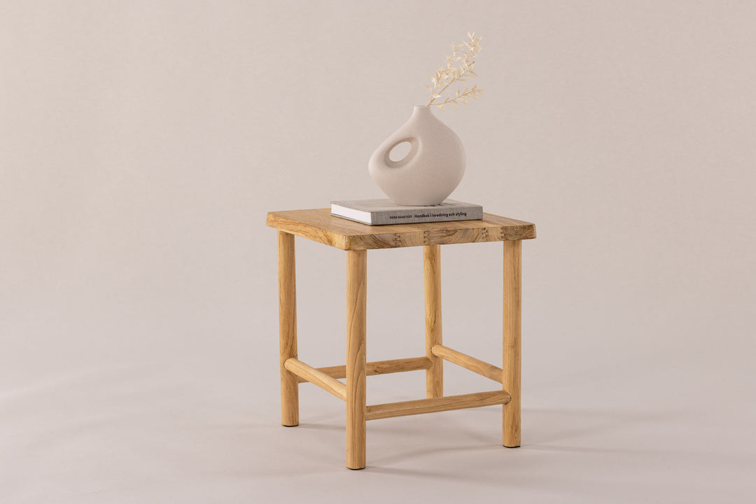 Vind Noster Pouf - Whitewash / Wood