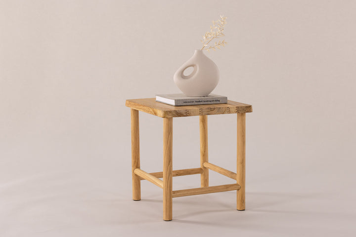 Vind Noster Pouf - Whitewash / Wood