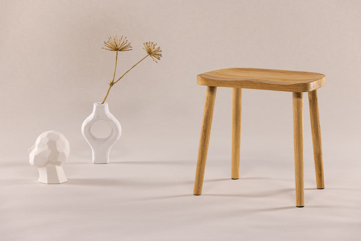 Vind Orust Pouf - Whitewash / Wood