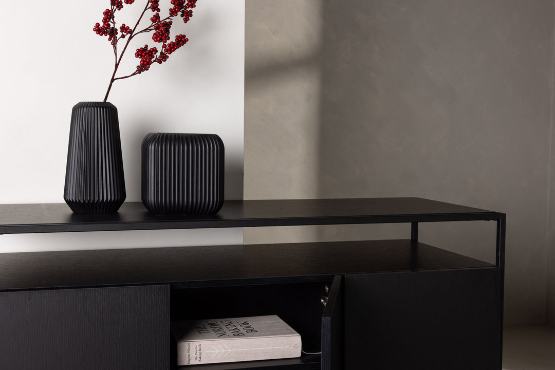 Venture Home Kingsport Storage - Black / Smoked Black MDF