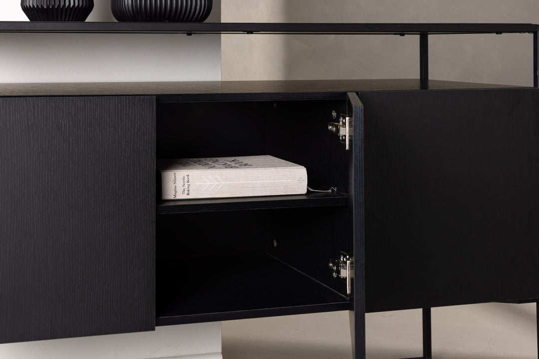 Venture Home Kingsport Storage - Black / Smoked Black MDF