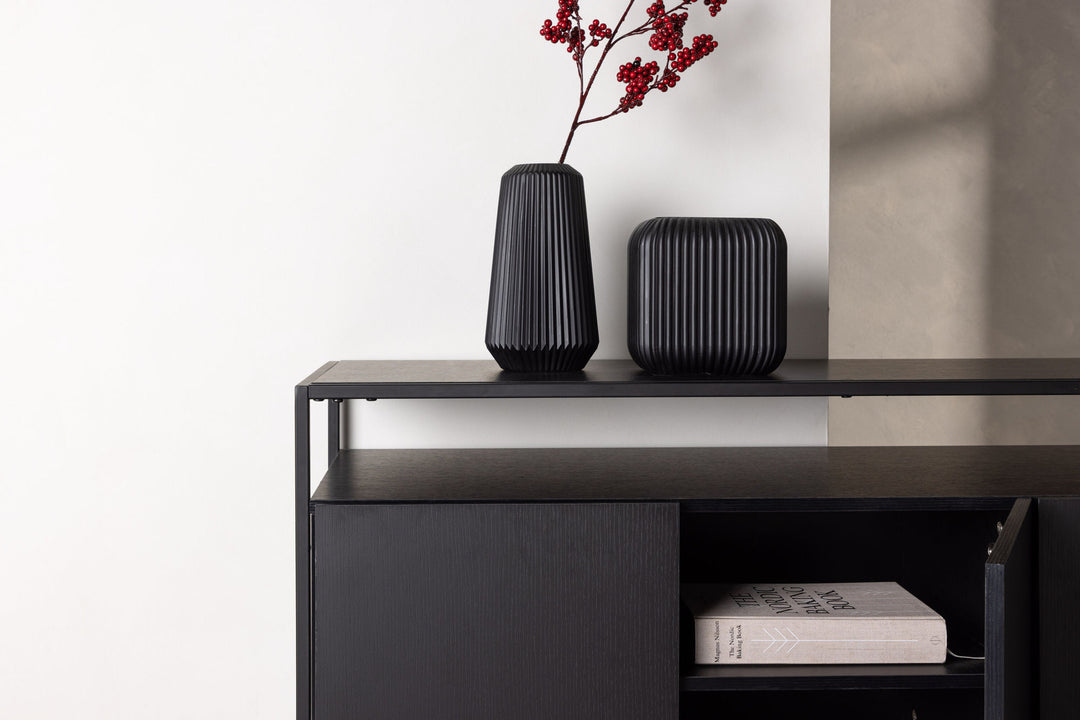 Venture Home Kingsport Storage - Black / Smoked Black MDF