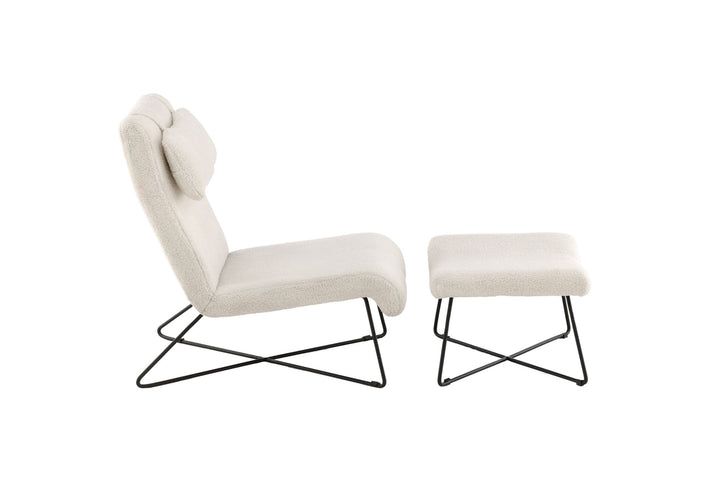 Venture Home Laconia Single Sofa - Matte black / White Teddy