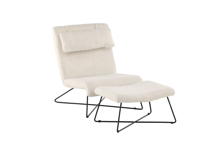 Venture Home Laconia Single Sofa - Matte black / White Teddy