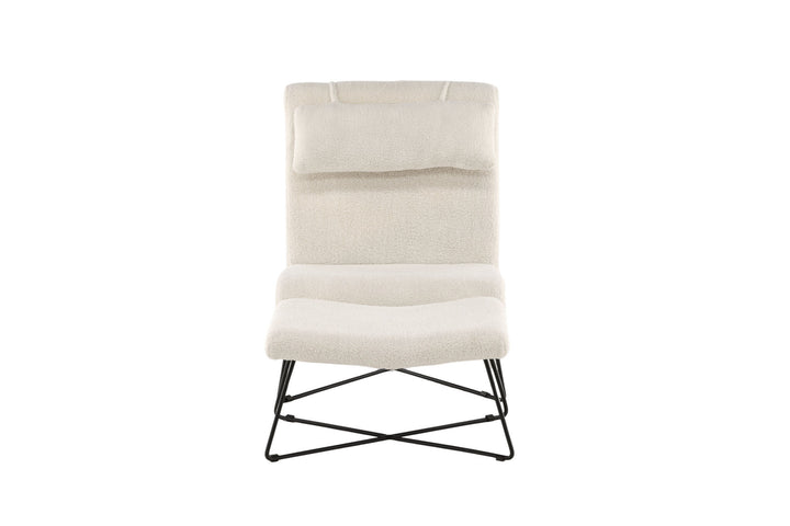 Venture Home Laconia Single Sofa - Matte black / White Teddy