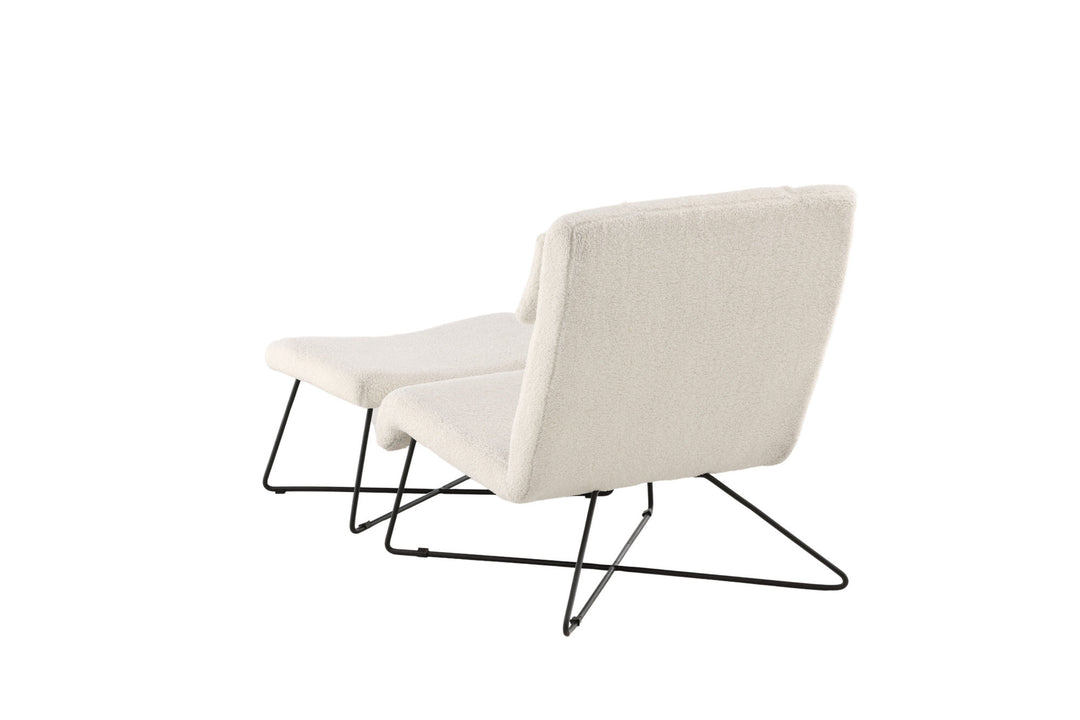 Venture Home Laconia Single Sofa - Matte black / White Teddy
