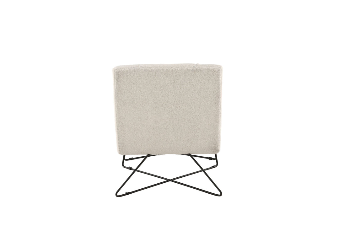 Venture Home Laconia Single Sofa - Matte black / White Teddy
