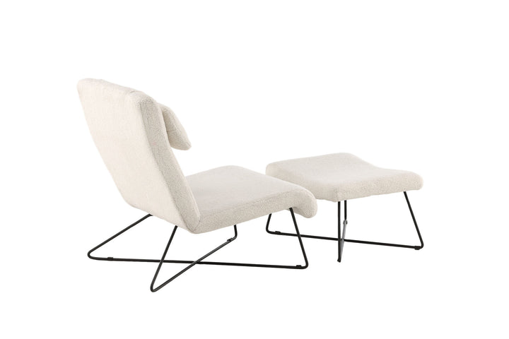 Venture Home Laconia Single Sofa - Matte black / White Teddy