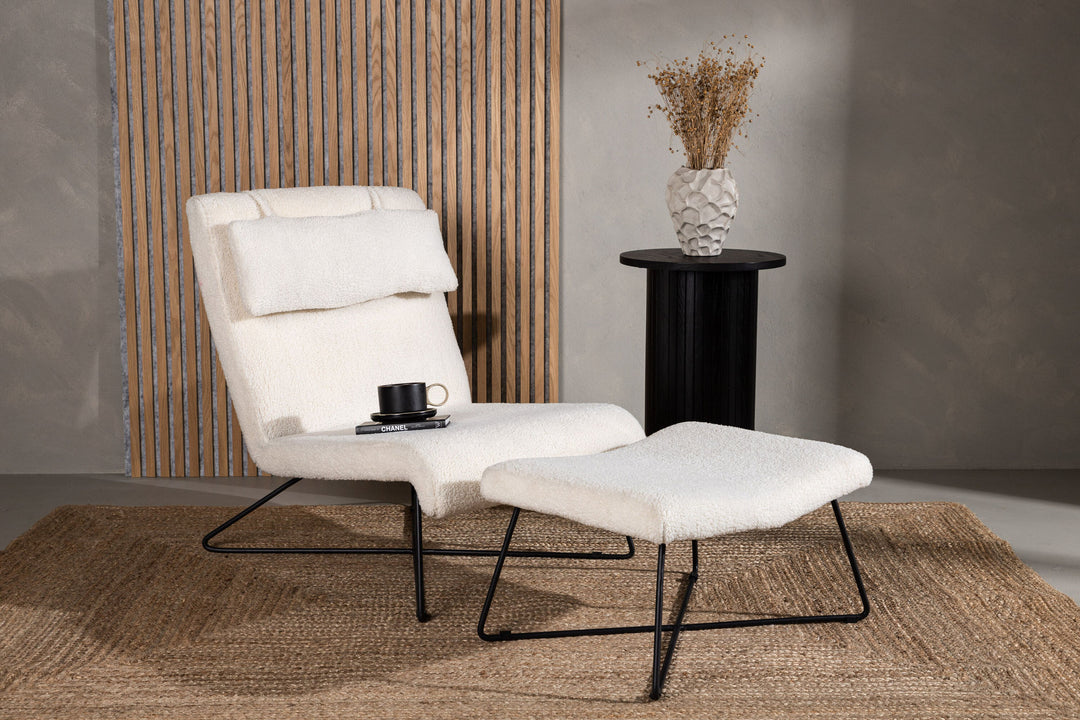 Venture Home Laconia Single Sofa - Matte black / White Teddy
