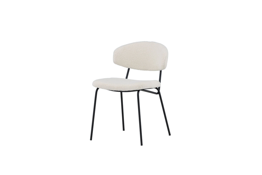 Venture Home Chico Dining Chair 2-pack - Black / White Boucle