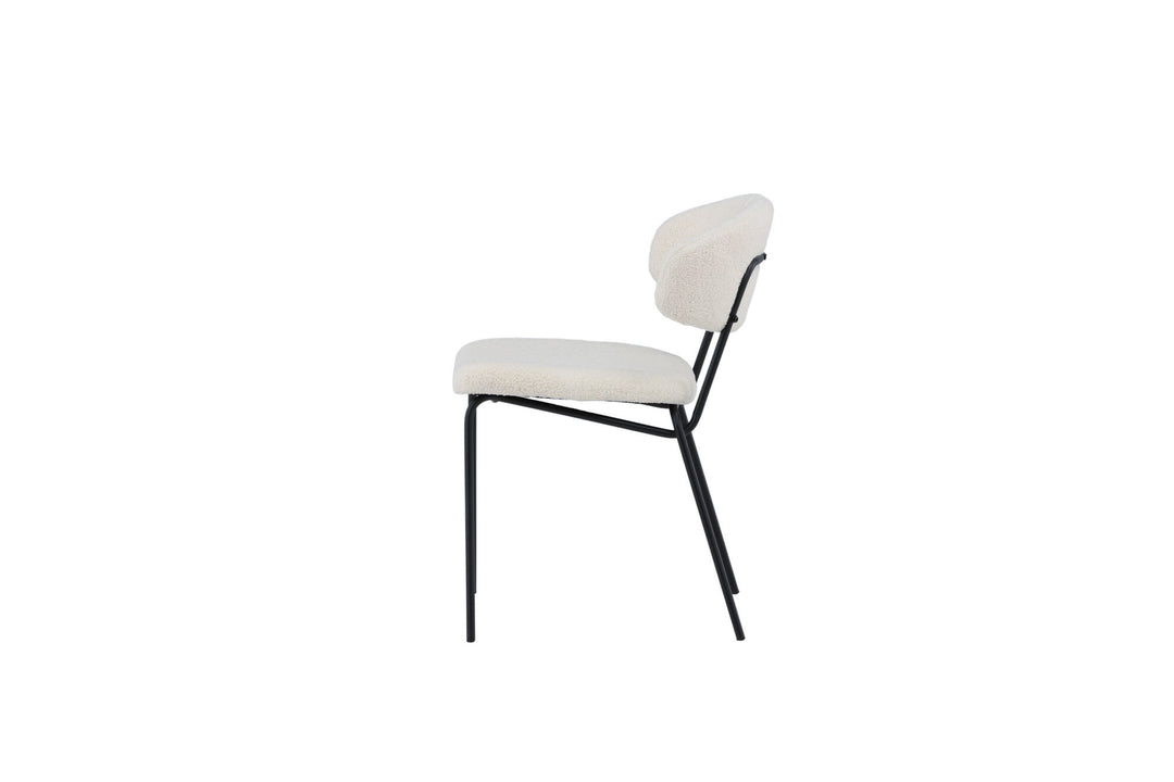 Venture Home Chico Dining Chair 2-pack - Black / White Boucle
