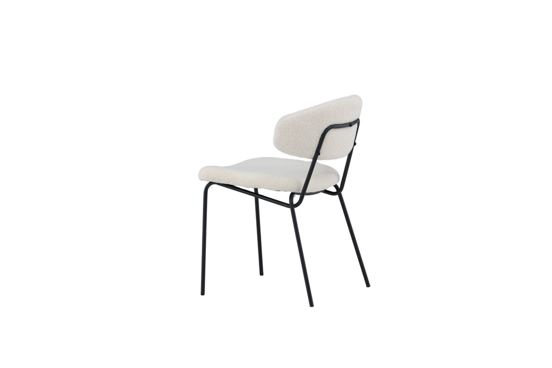 Venture Home Chico Dining Chair 2-pack - Black / White Boucle
