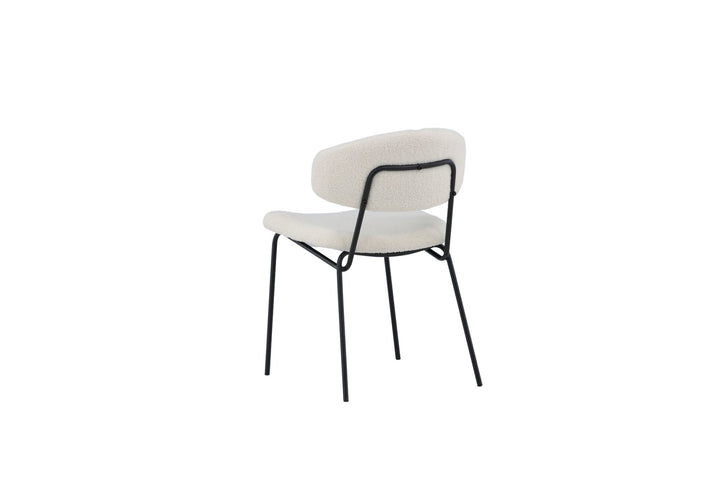 Venture Home Chico Dining Chair 2-pack - Black / White Boucle