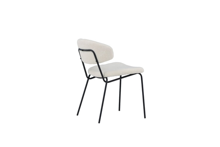 Venture Home Chico Dining Chair 2-pack - Black / White Boucle