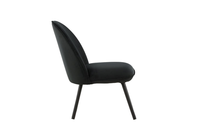 Venture Home Polar Single Sofa - Black / Black Velvet